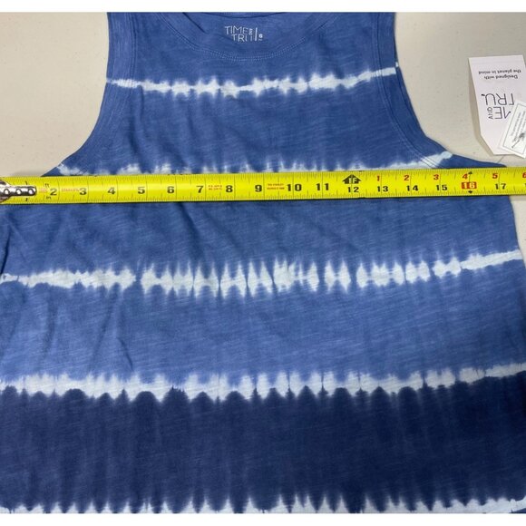 Time And Tru Size Small Tie-Dye Tank Top Blue & White - Picture 3 of 9